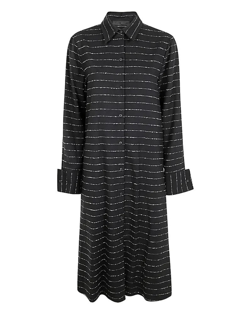 Maria Calderara buttoned striped dress - Schwarz Schwarz