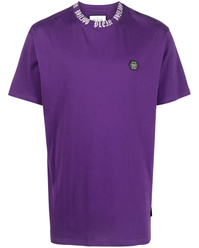 Philipp Plein T-Shirt mit Logo-Print Violett