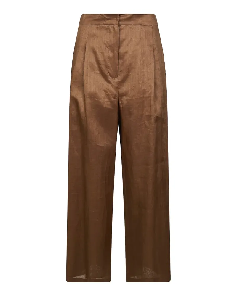 Max Mara pleat-detail trousers - Braun Braun