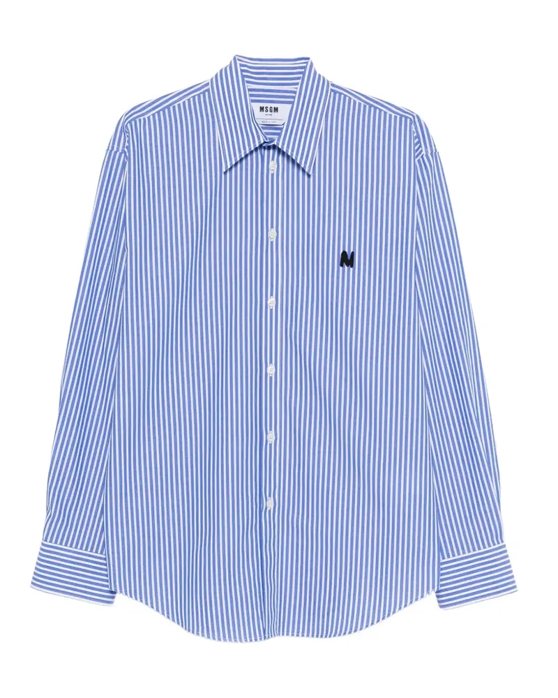 MSGM striped logo shirt - Blau Blau