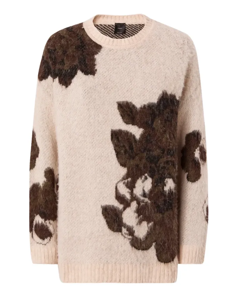 Pinko Pullover mit Blumenintarsien - Nude Nude