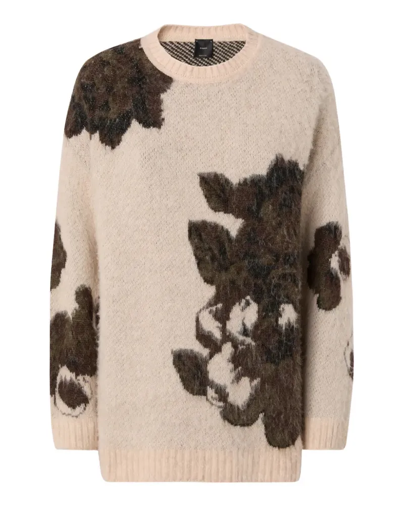 Pinko Pullover mit Blumenintarsien - Nude Nude