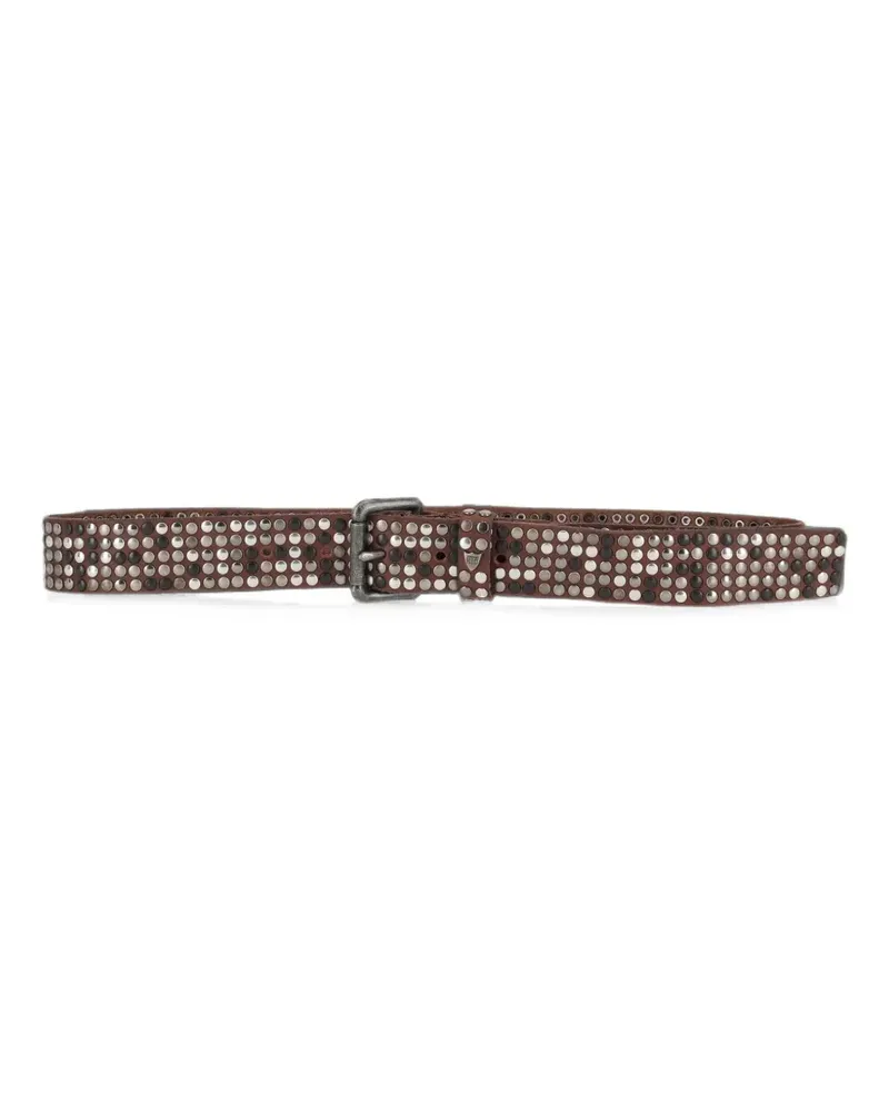 HTC Hollywood Trading Company stud-embellished leather belt - Braun Braun