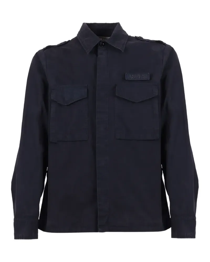 ASPESI epaulette-detail flap-pocket shirt - Blau Blau