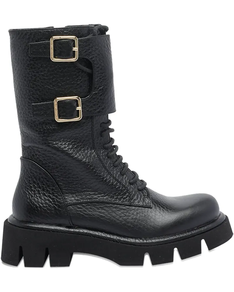 Paloma Barceló Schnürstiefel mit Schnalle - Schwarz Schwarz