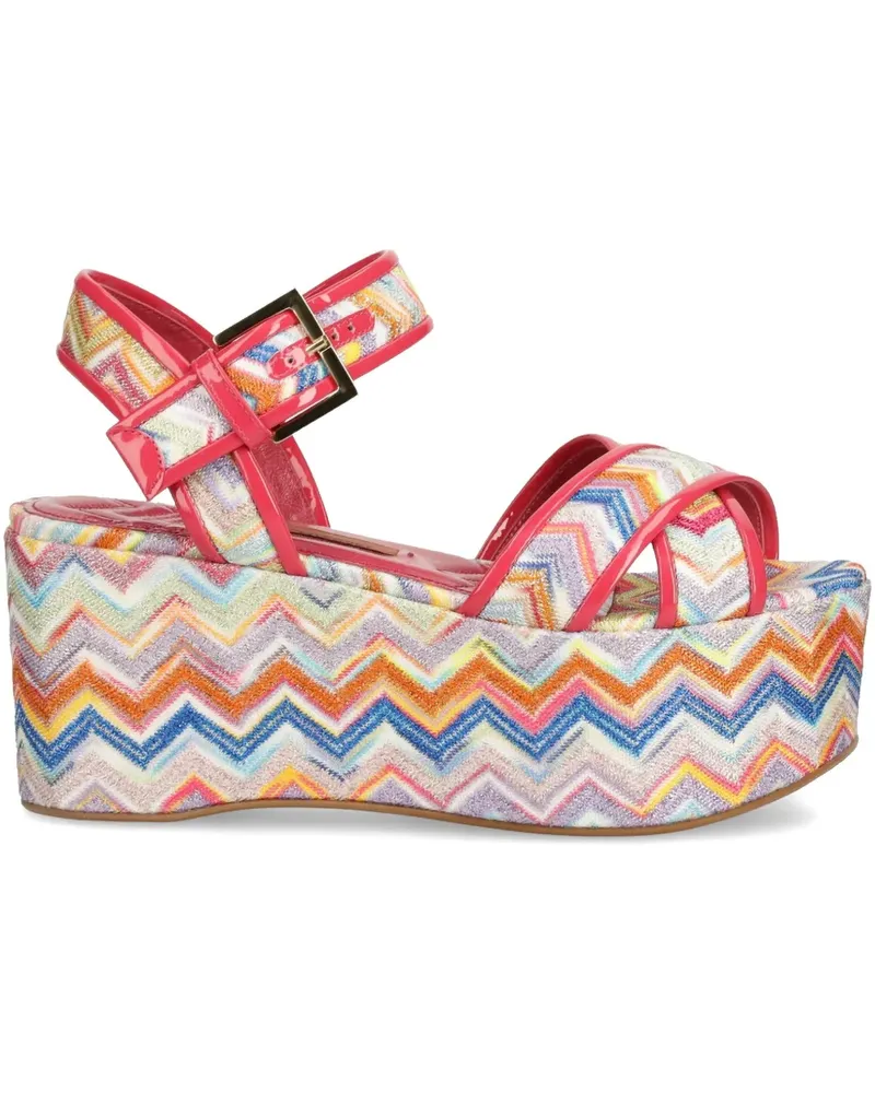 Missoni Plateau-Sandalen mit Zickzackmuster - Rot Rot