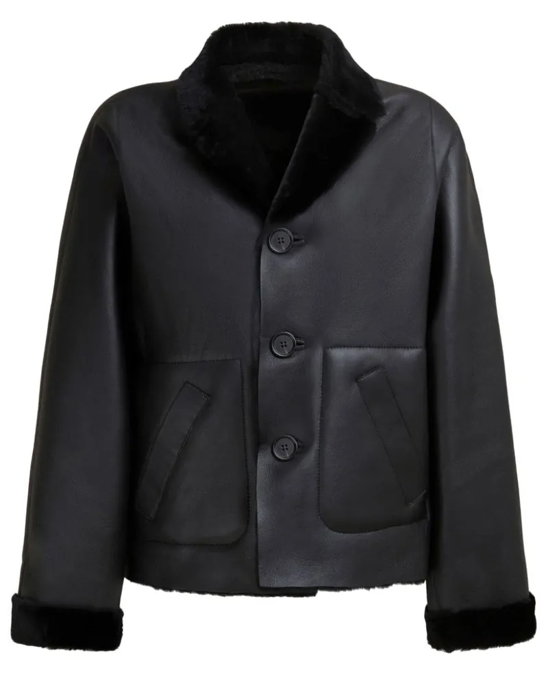 Marni Wendbare Jacke aus Shearling - Schwarz Schwarz