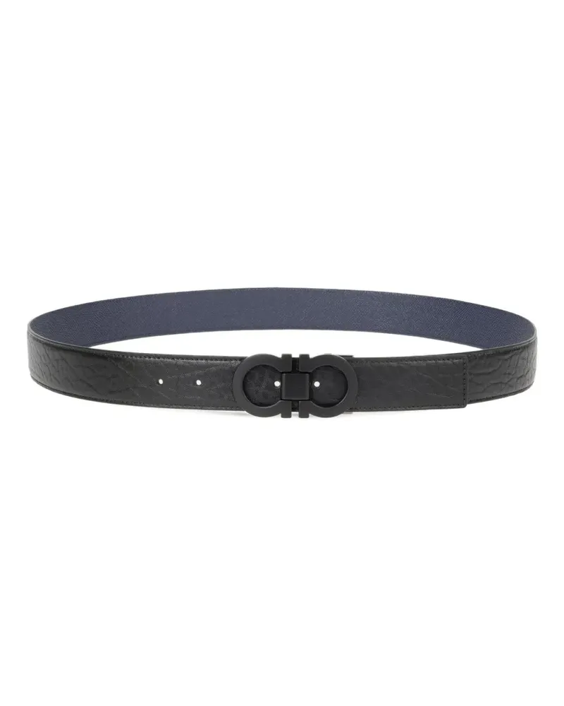 Ferragamo Wendbarer Gancini Gürtel - Schwarz Schwarz