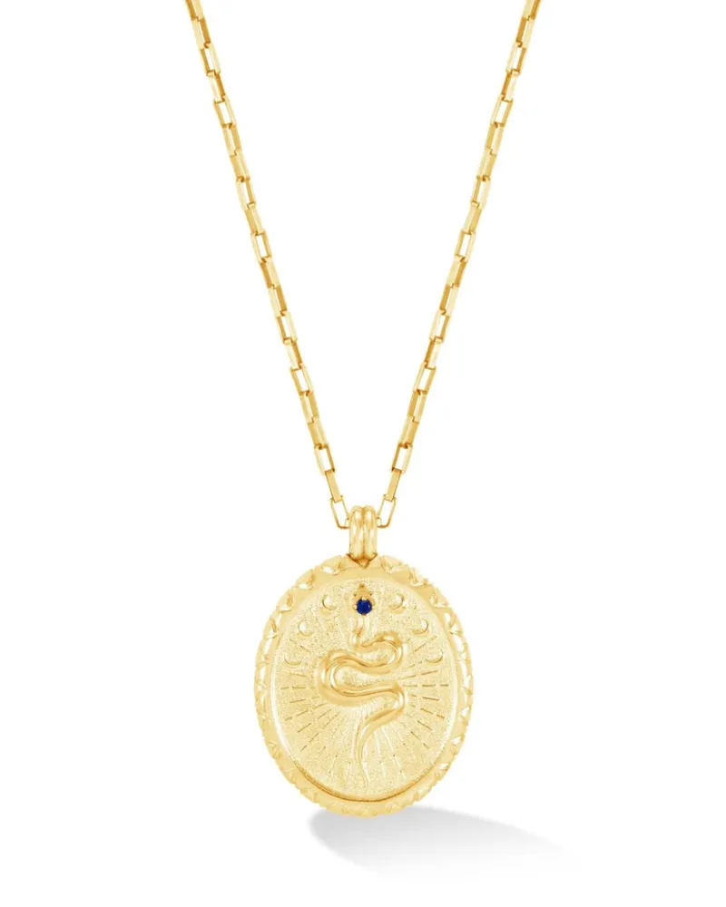 Dower & Hall Snake Halskette mit Talisman Gold