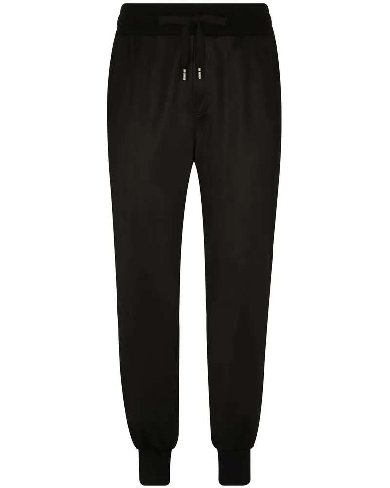 Dolce & Gabbana Jogginghose mit Logo-Schild - Schwarz Schwarz