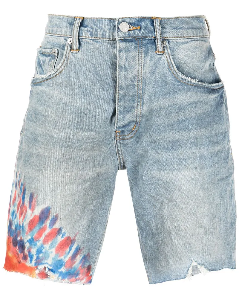PURPLE BRAND Jeans-Shorts mit Batik-Print - Blau Blau