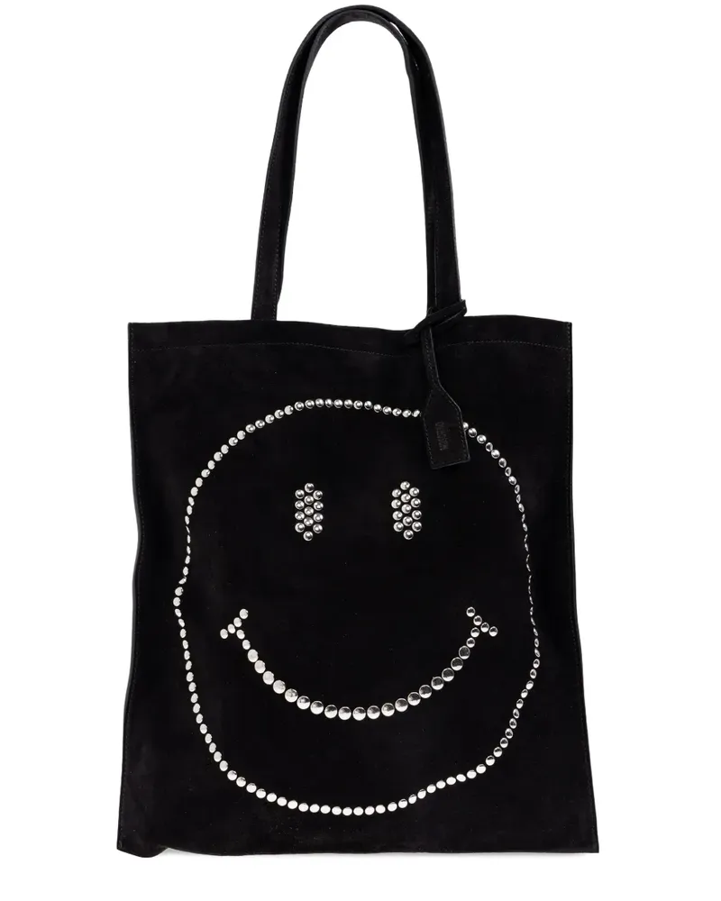 Moschino Tote Bag mit Smiley - Schwarz Schwarz