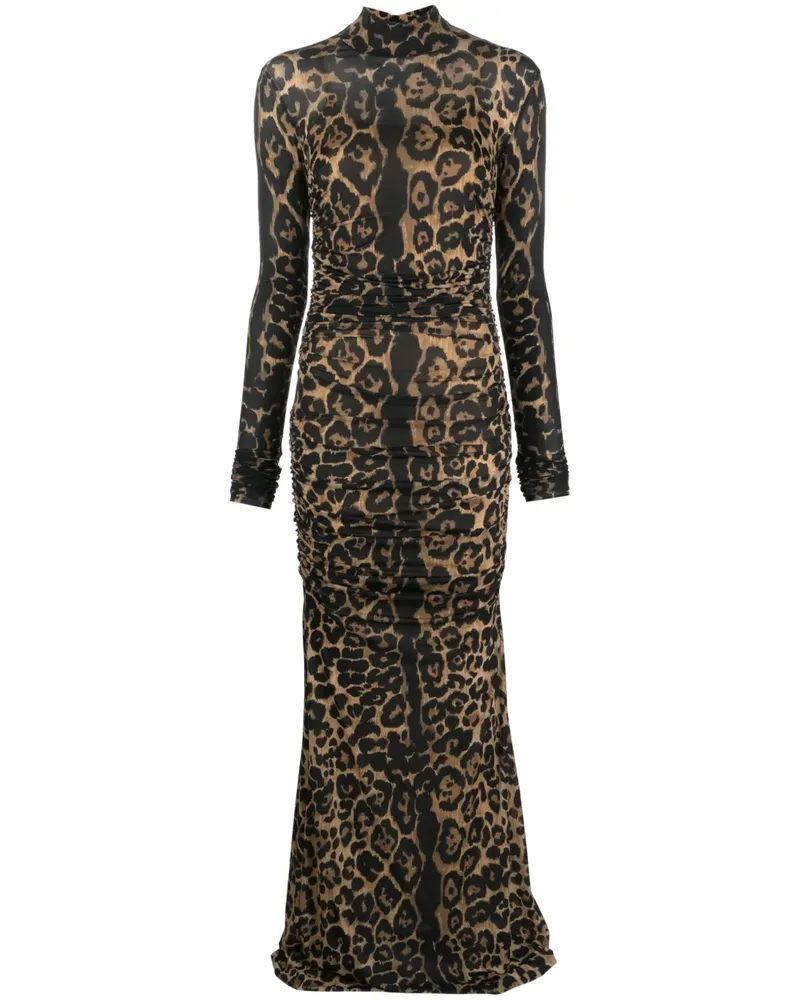 Blumarine Kleid mit Leoparden-Print - Schwarz Schwarz