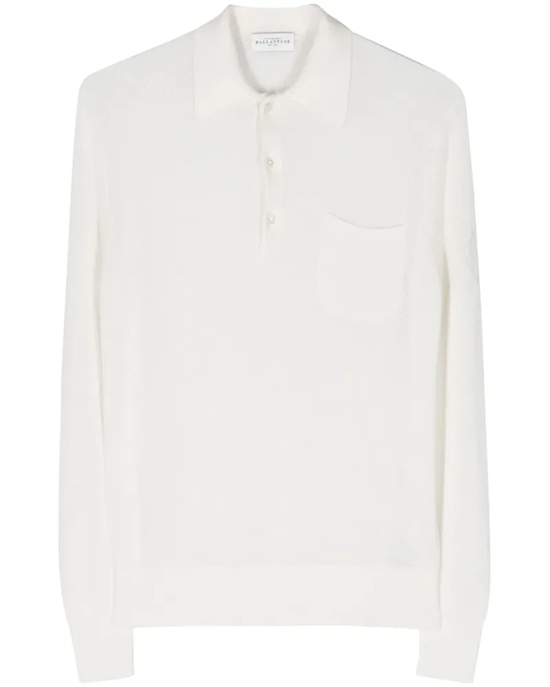 Ballantyne Poloshirt mit Lochstrickmuster - Nude Nude