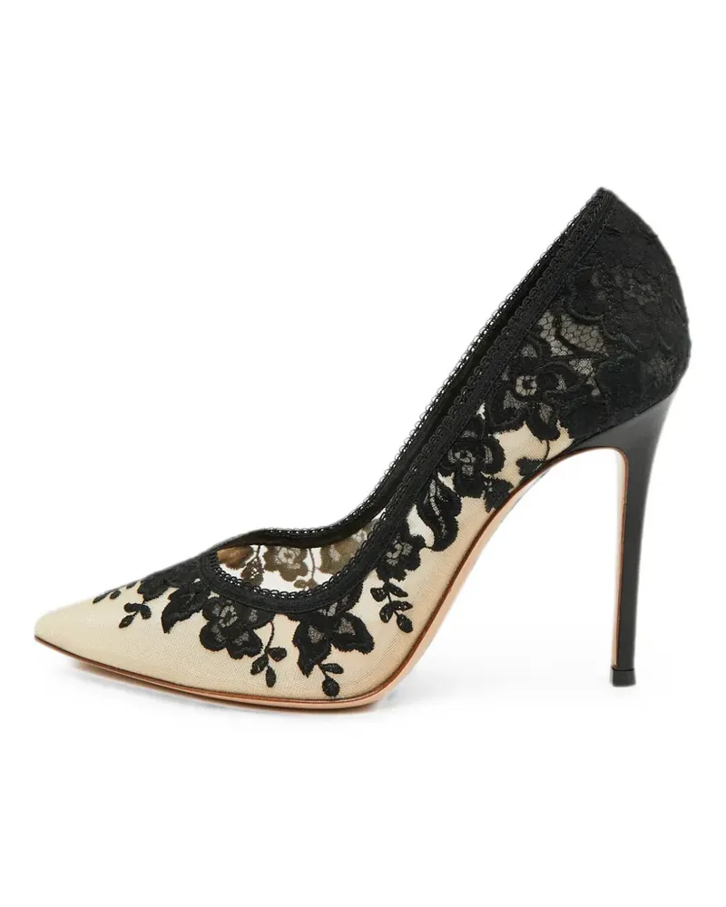 Gianvito Rossi Plexi lace heeled pumps - Schwarz Schwarz