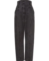 Alberta Ferretti Straight-Leg-Jeans mit hohem Bund Grau