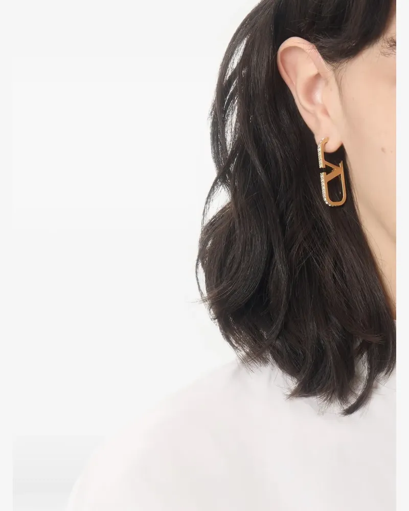 Valentino Garavani VLogo Signature metal and Swarovski® crystal earrings - Gold Gold