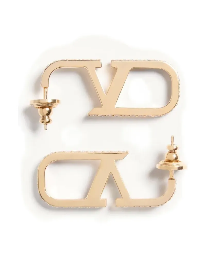 Valentino Garavani VLogo Signature metal and Swarovski® crystal earrings - Gold Gold