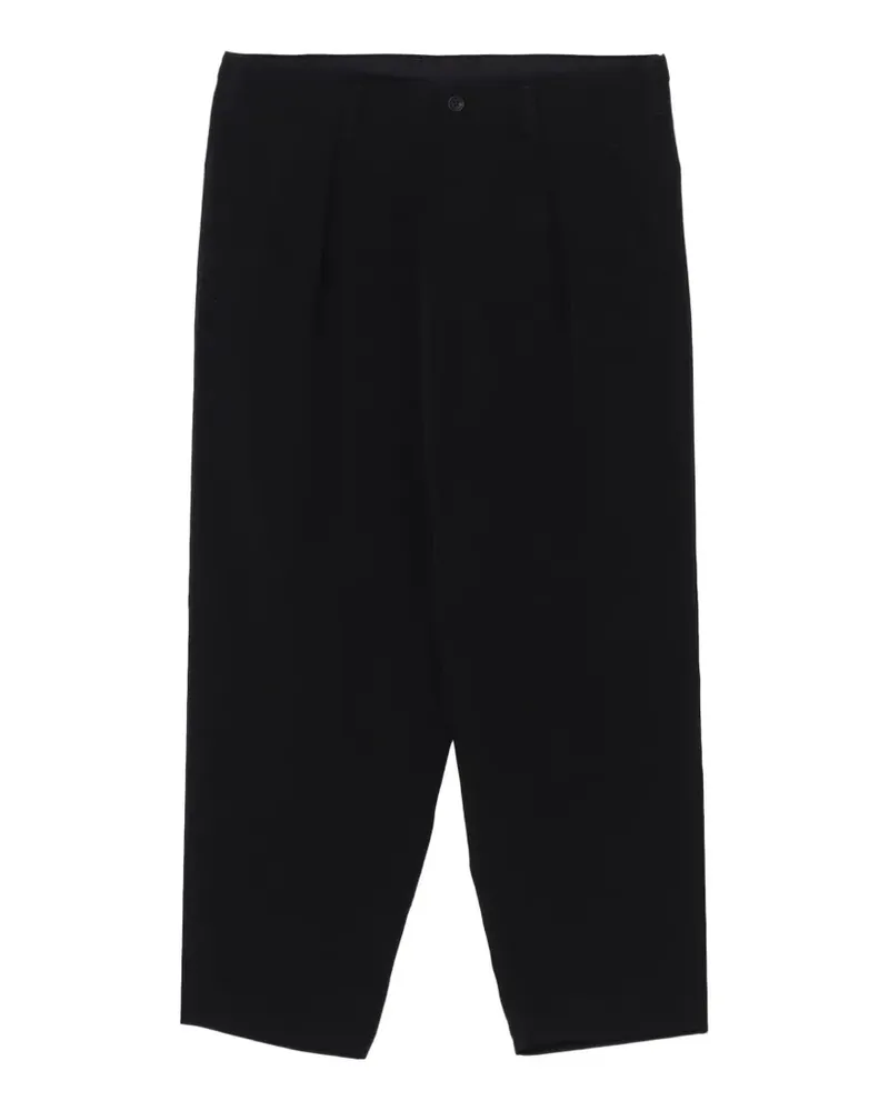 Yohji Yamamoto pleated straight-leg trousers - Schwarz Schwarz
