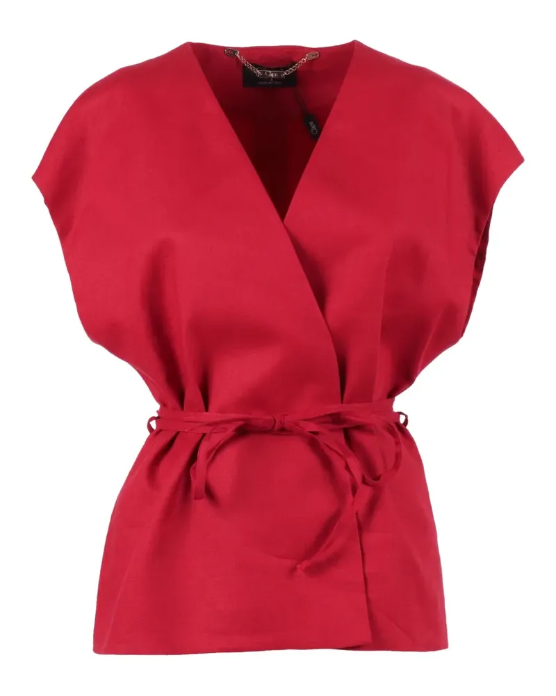 Clips belted wrap jacket - Rot Rot