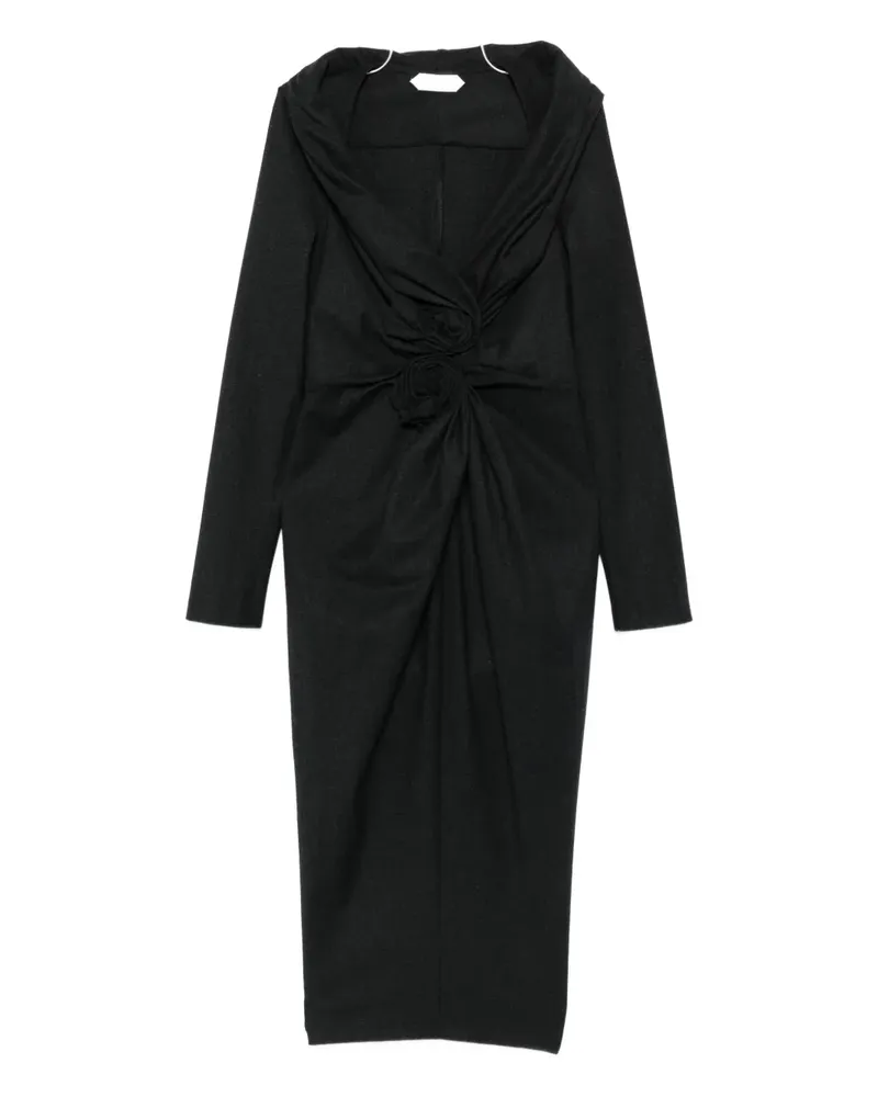 Alberta Ferretti Rosette draped dress - Schwarz Schwarz