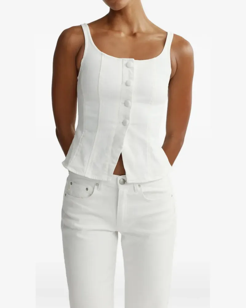 DL1961  button front top - Weiß Weiß