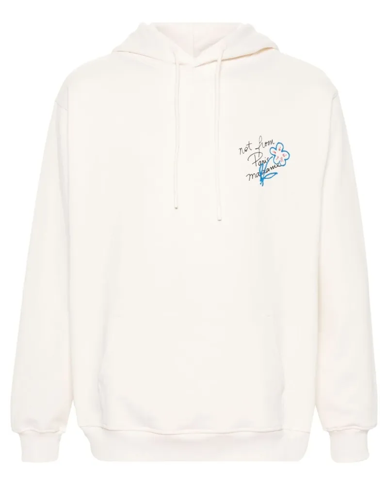 Drôle de Monsieur Hoodie mit Slogan-Print Nude