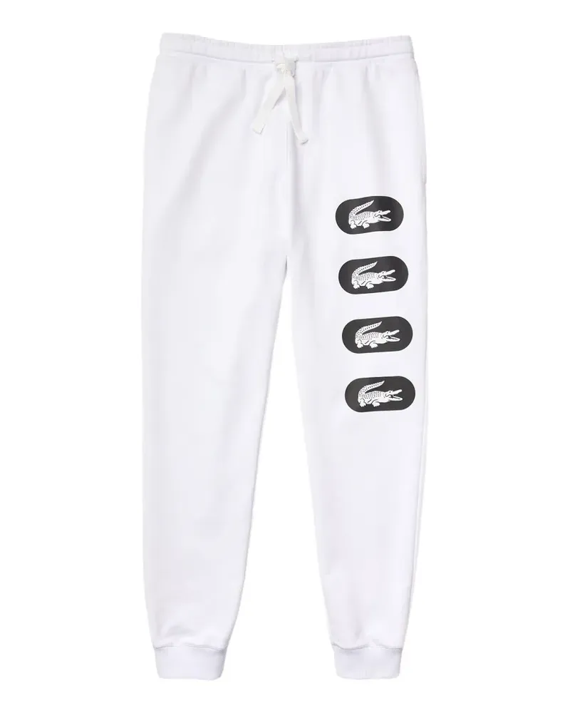 Lacoste crocodile-print track pants - Weiß Weiß