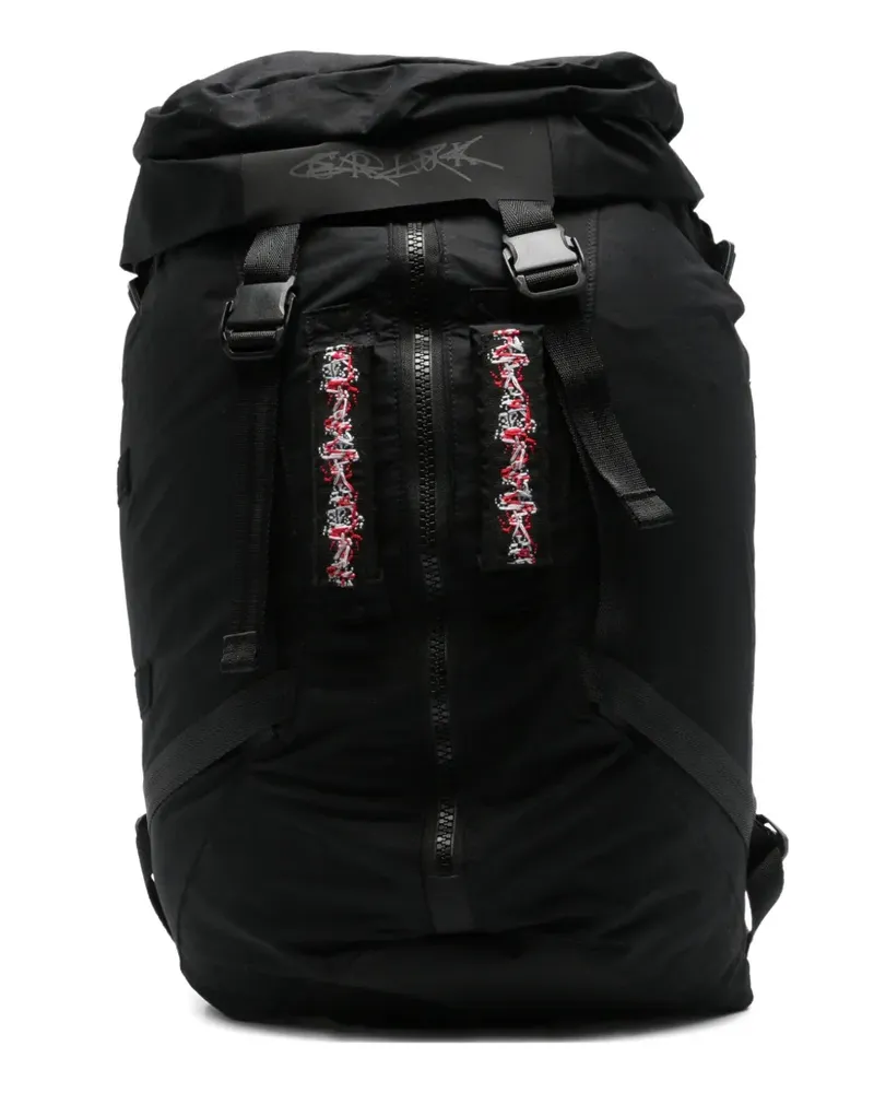 GR10K waxed zipped backpack - Schwarz Schwarz