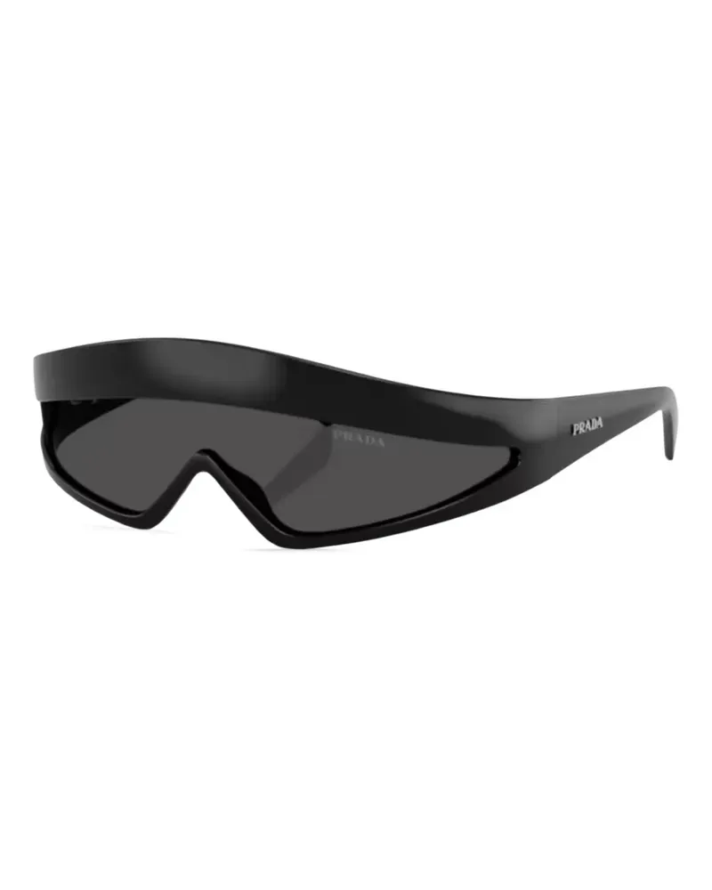 Prada Sonnenbrille mit Shield-Gestell - Schwarz Schwarz