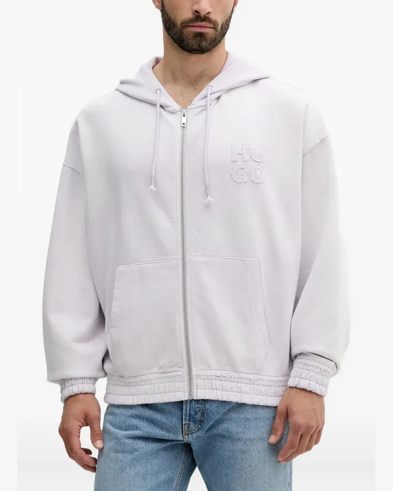 HUGO BOSS Kapuzenjacke mit Logo-Patch - Violett Violett