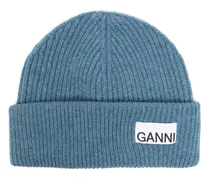 Beanie mit Logo-Patch - Blau