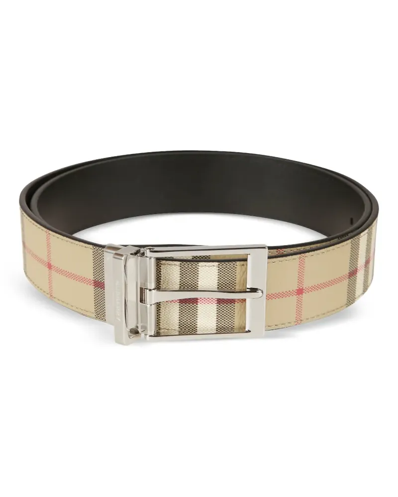 Burberry Karierter Gürtel mit eckiger Schnalle - Nude Nude