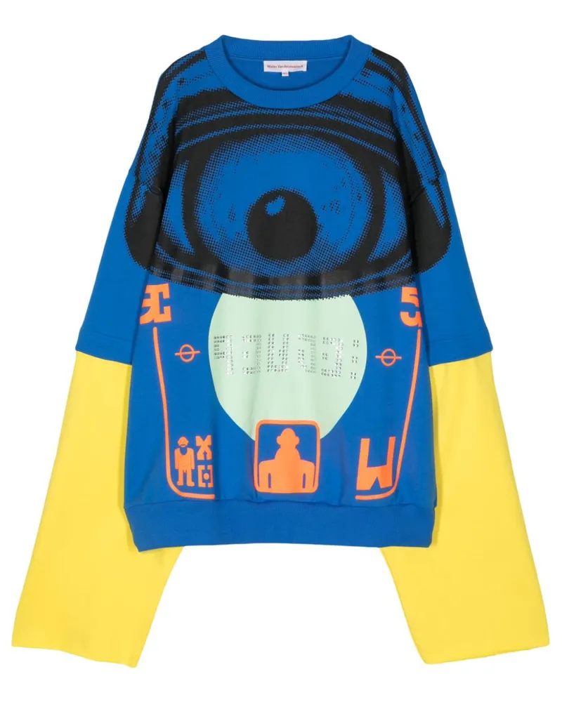 Walter van Beirendonck Peace Super cotton sweatshirt Blau