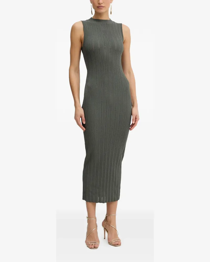 Twin-Set ribbed-knit sleeveless dress - Grau Grau