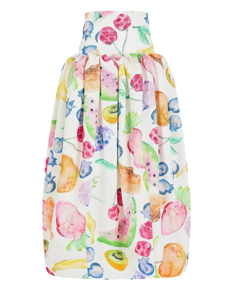 Rosie Assoulin Fifi Rock mit Früchte-Print - Weiß Weiß