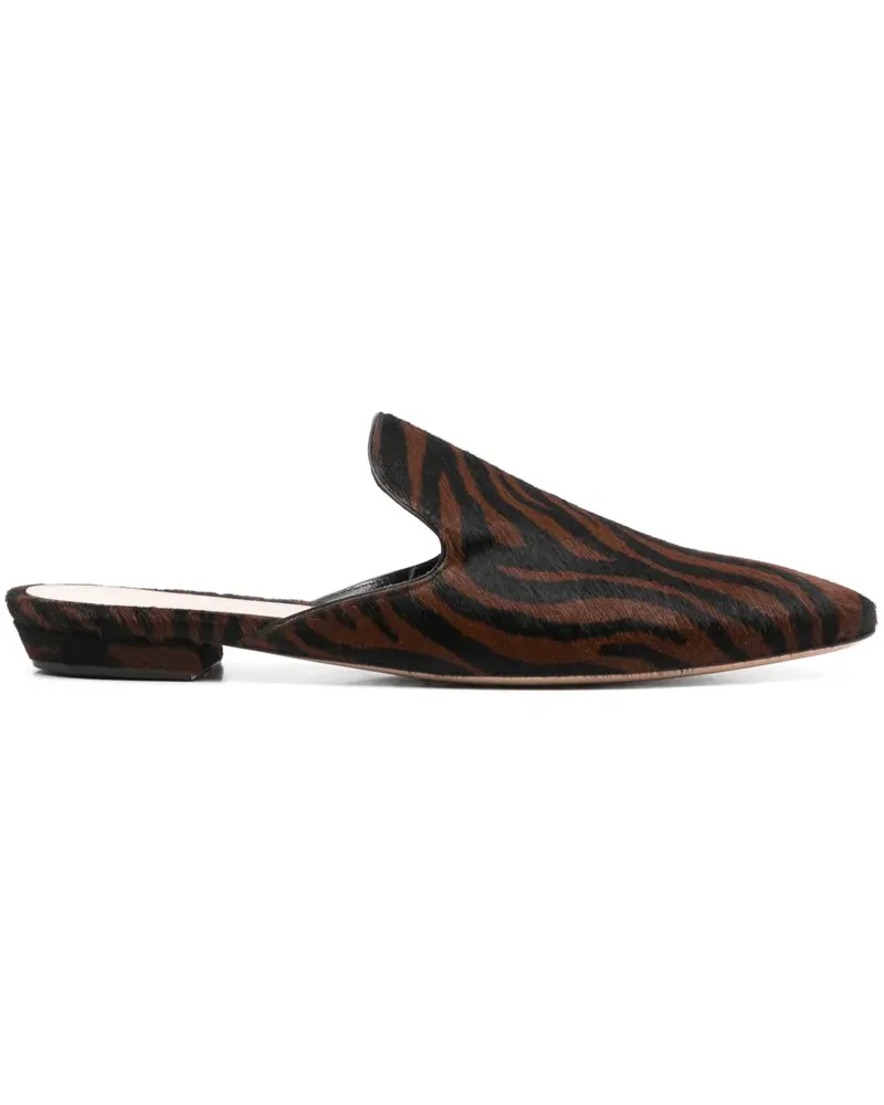 Gianvito Rossi Slipper mit Zebra-Print - Braun Braun