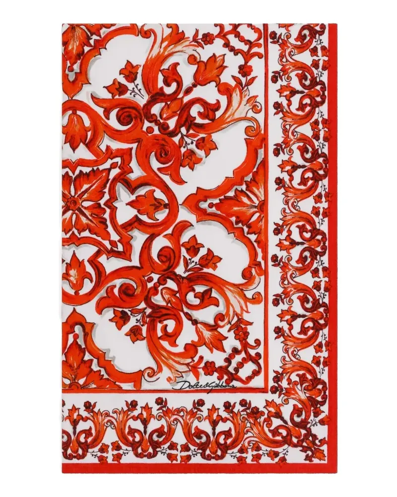 Dolce & Gabbana Strandtuch mit Majolica-Print - Rot Rot