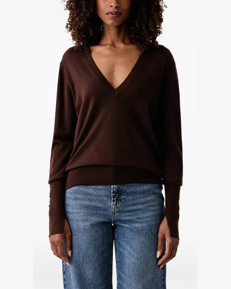 Patrizia Pepe Pullover mit V-Ausschnitt - Braun Braun