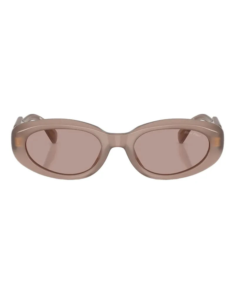 Miu Miu Sonnenbrille mit ovalem Gestell - Nude Nude