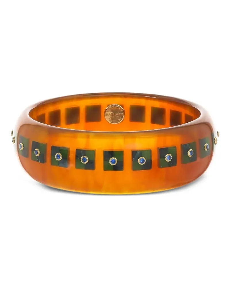 Mark Davis 18kt Gelbgoldarmband mit Bakelit - Braun Braun