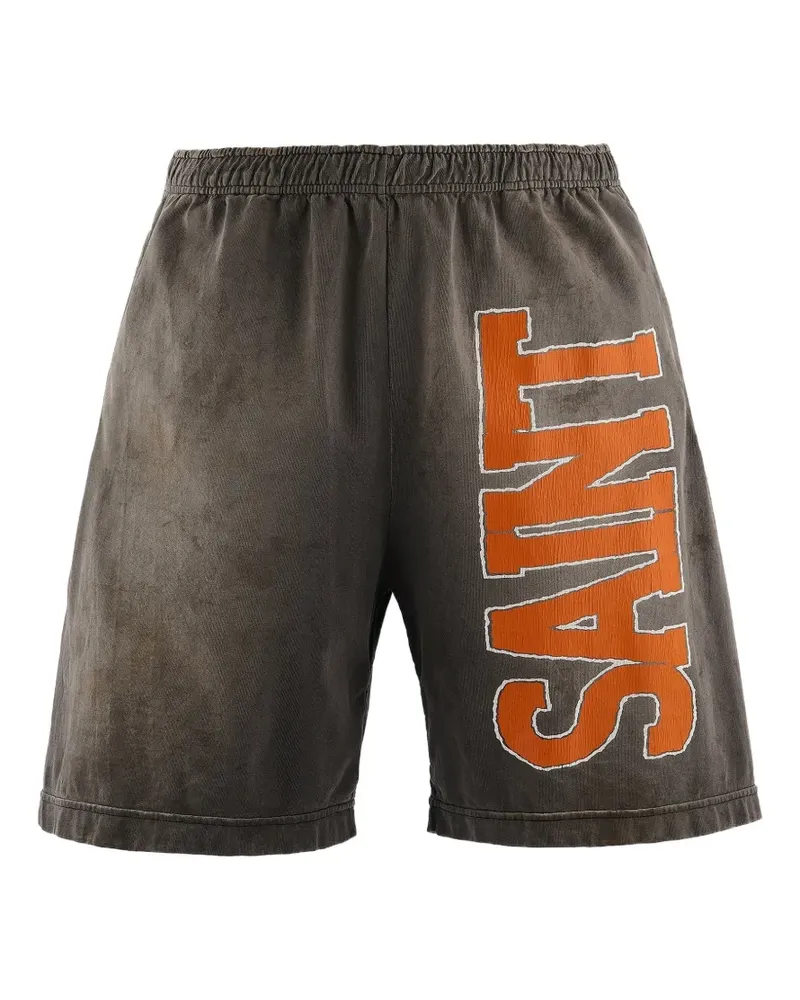 SAINT MXXXXXX logo-print jersey shorts - Grau Grau