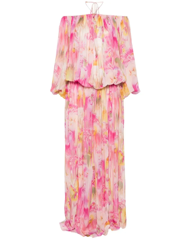 Blumarine Georgette-Kleid mit Blumen-Print - Rosa Rosa