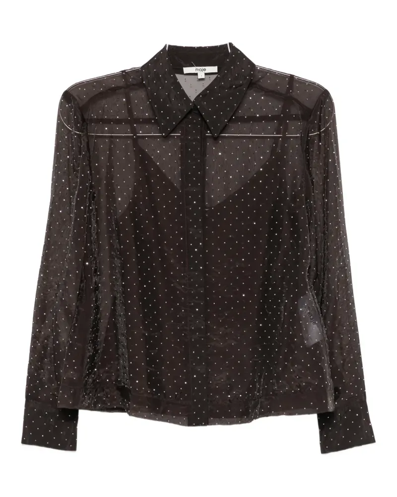 Maje Hemd mit Strass - Braun Braun