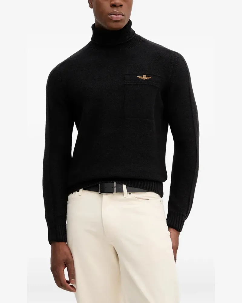 Aeronautica Militare turtleneck sweater - Schwarz Schwarz