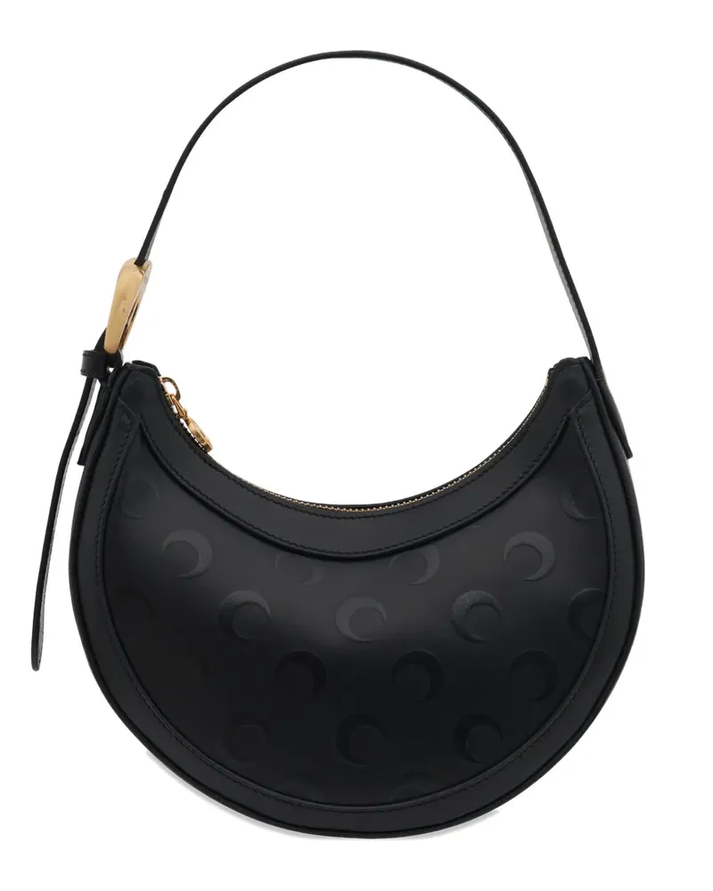 Marine Serre Kleine Schultertasche mit Moon-Eclipse-Print - Schwarz Schwarz