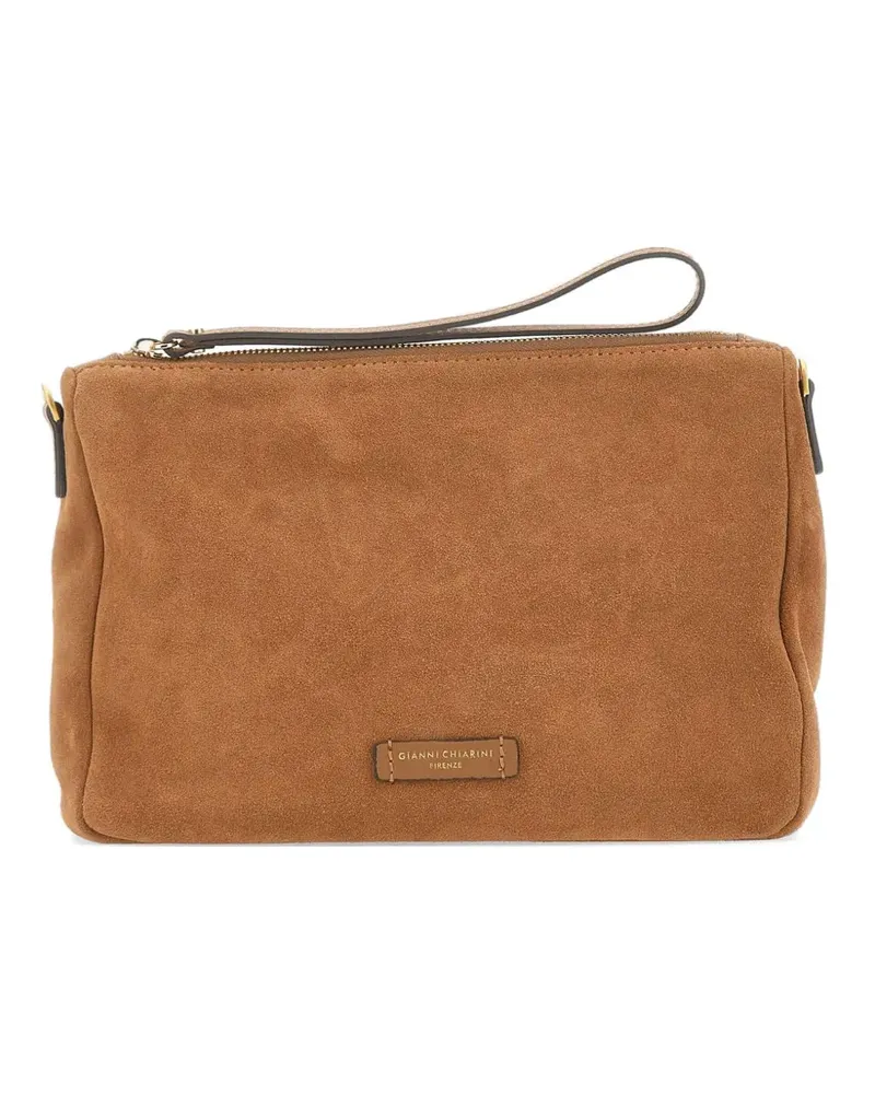 Gianni Chiarini Nora Pouch suede clutch bag - Braun Braun