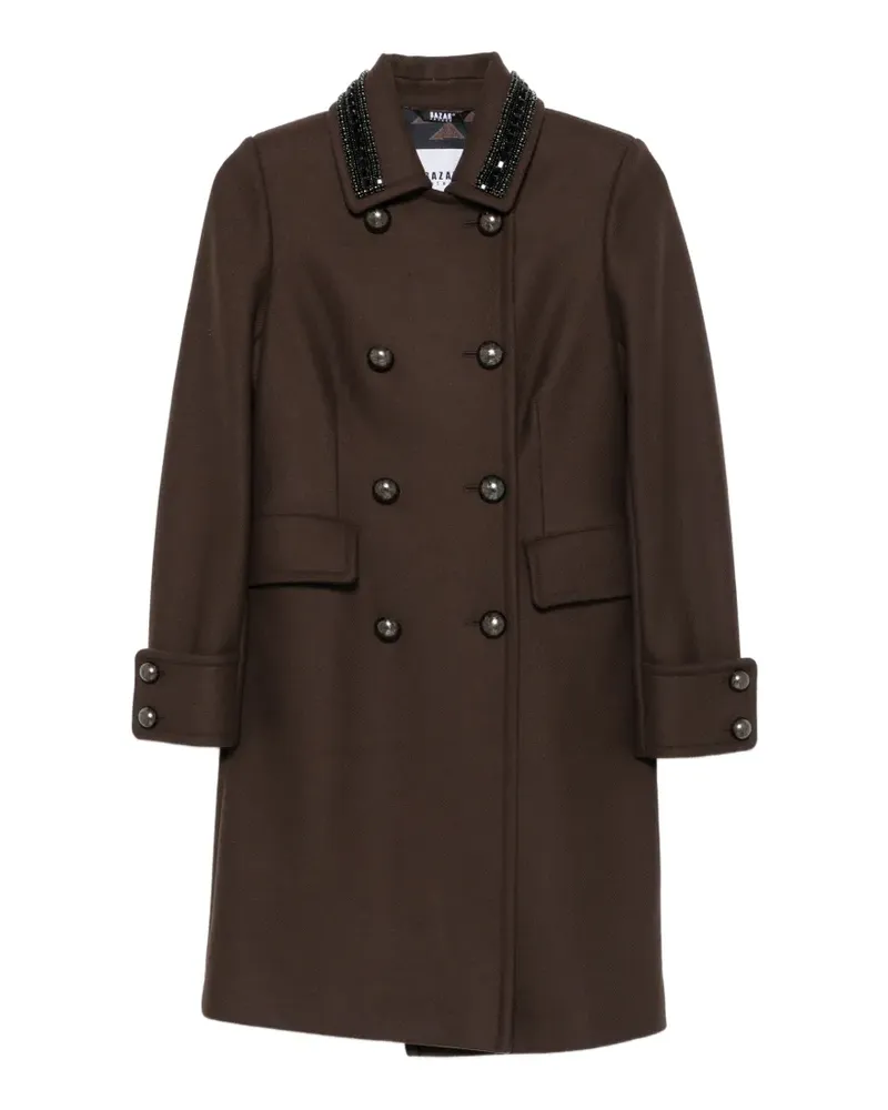 Bazar Deluxe bead-embellishment double-breasted coat - Braun Braun