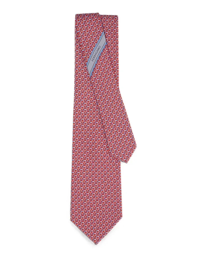 Ferragamo Krawatte mit Gancini-Muster - Rot Rot