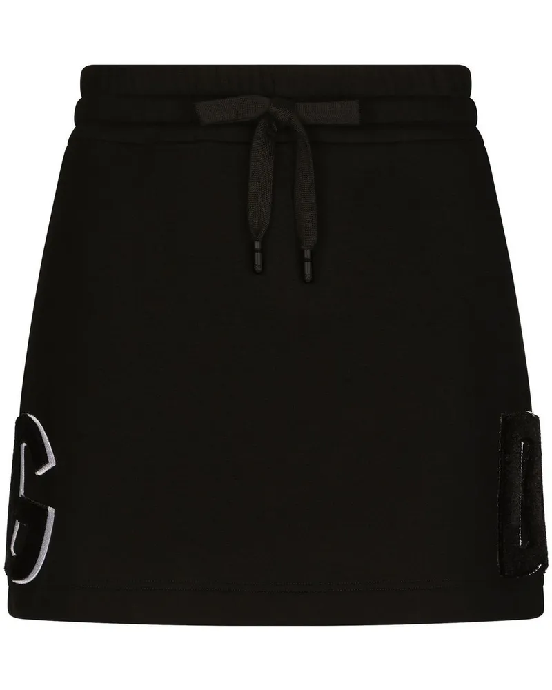 Dolce & Gabbana Minirock mit Logo-Patch - Schwarz Schwarz